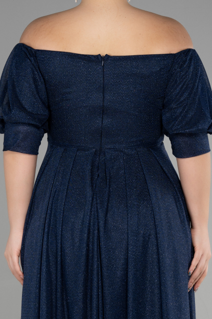 Robe de Soirée Grande Taille Longue Bleu Marine ABU3615