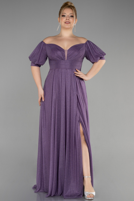 Robe de Soirée Grande Taille Longue Lavande ABU3615