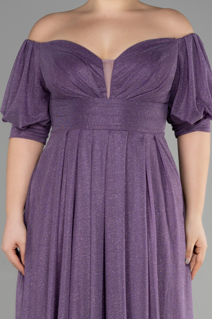 Robe de Soirée Grande Taille Longue Lavande ABU3615