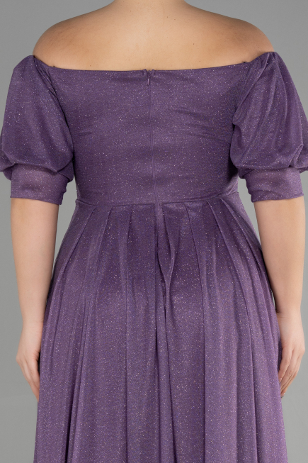 Robe de Soirée Grande Taille Longue Lavande ABU3615