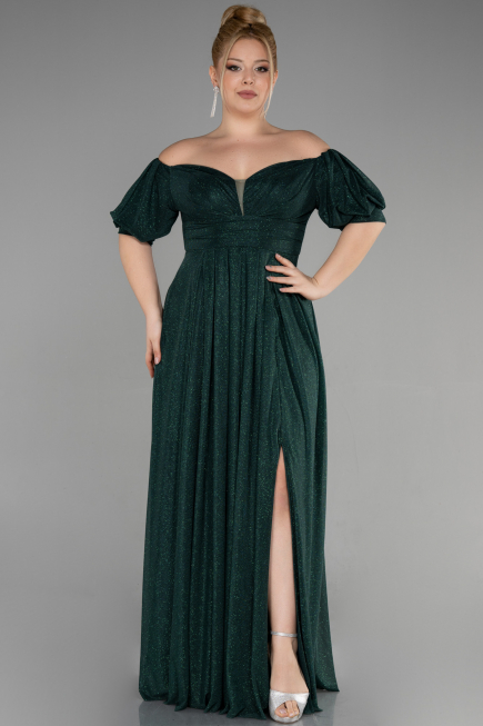 Robe de Soirée Grande Taille Longue Émeraude ABU3615