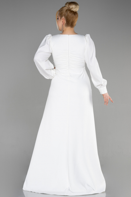 Robe de Soirée Grande Taille Longue Blanc ABU3647