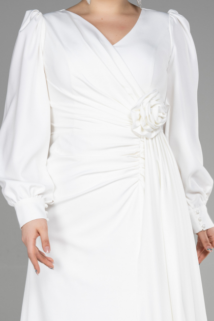 Robe de Soirée Grande Taille Longue Blanc ABU3647