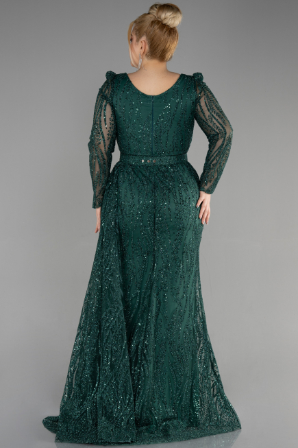 Robe De Fiançailles Grande Taille Longue Émeraude ABU3562