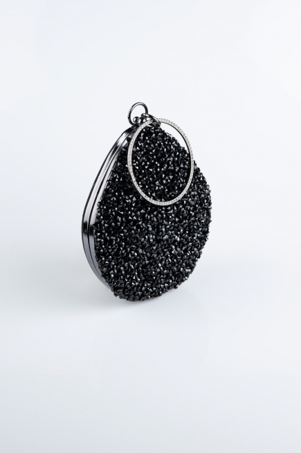Sac de Soirée Luxe Pierreux Noir SH833