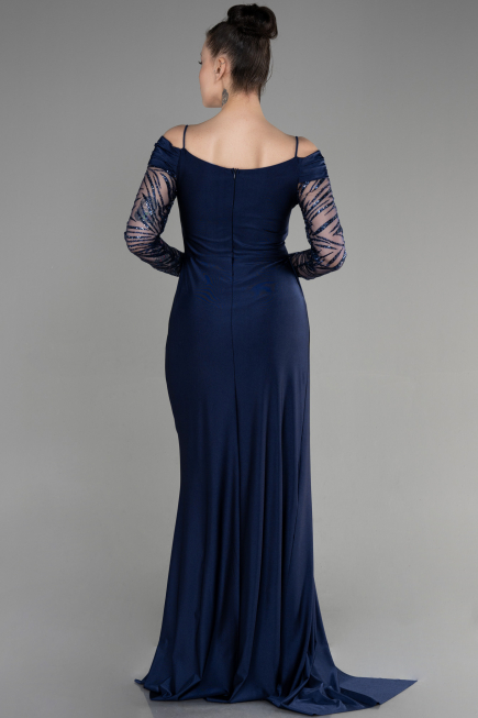 Robe de Soirée Longue Bleu Marine ABU3656