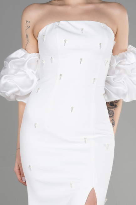Robe de Soirée Longue Blanc ABU3659