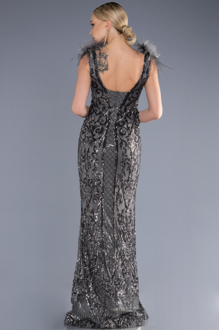 Robe Queue de Poisson Longue Anthracite ABU3669