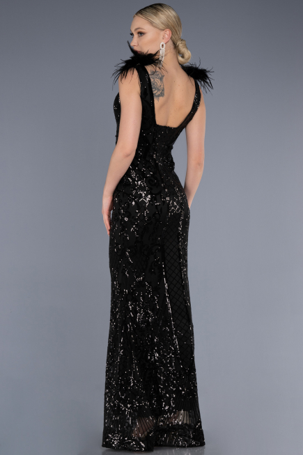 Robe Queue de Poisson Longue Noir ABU3669