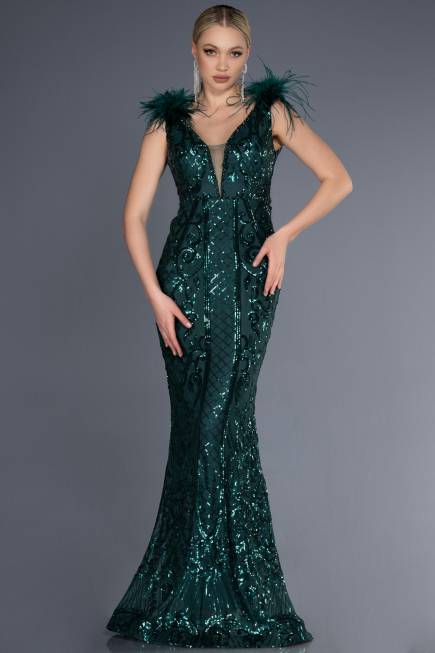 Robe Queue de Poisson Longue Émeraude ABU3669