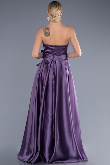 Robe de Soirée Longue Satin Lavande ABU3674