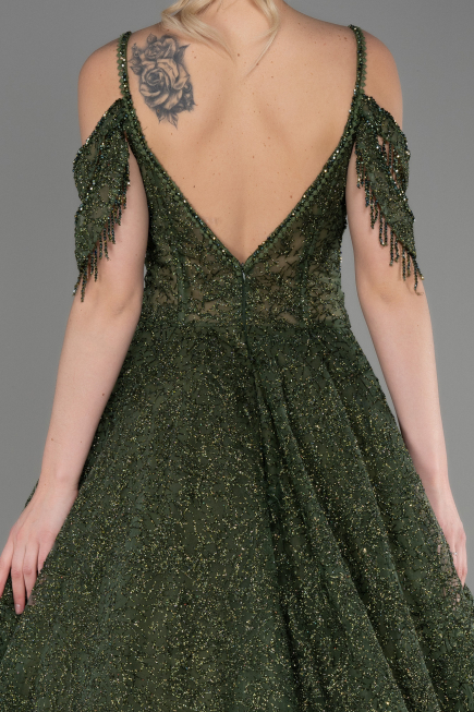 Robe de Soirée Longue Kaki ABU3708