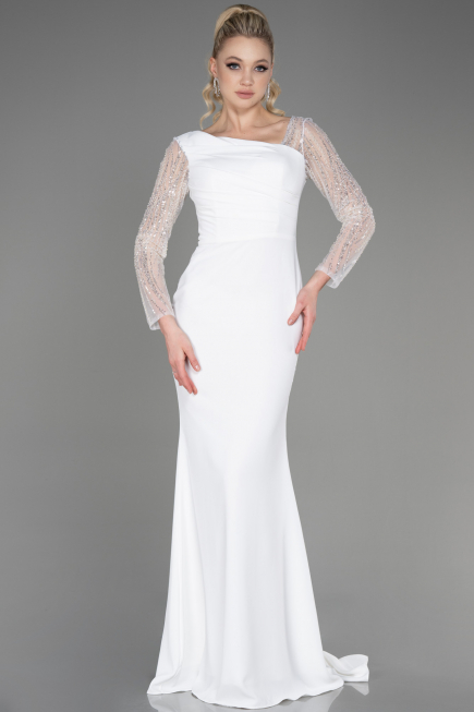 Robe de Soirée Longue Blanc ABU3712