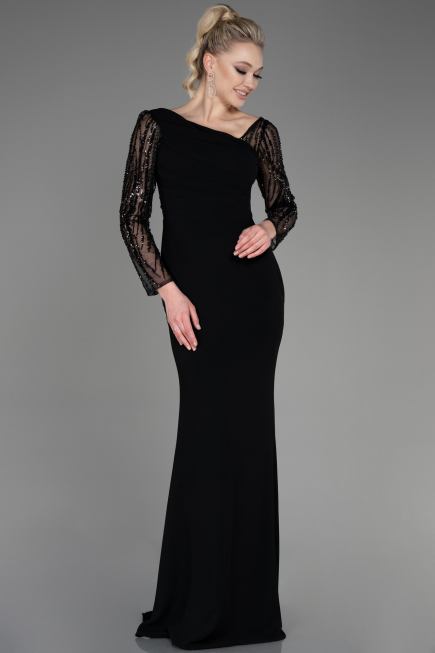 Robe de Soirée Longue Noir ABU3712