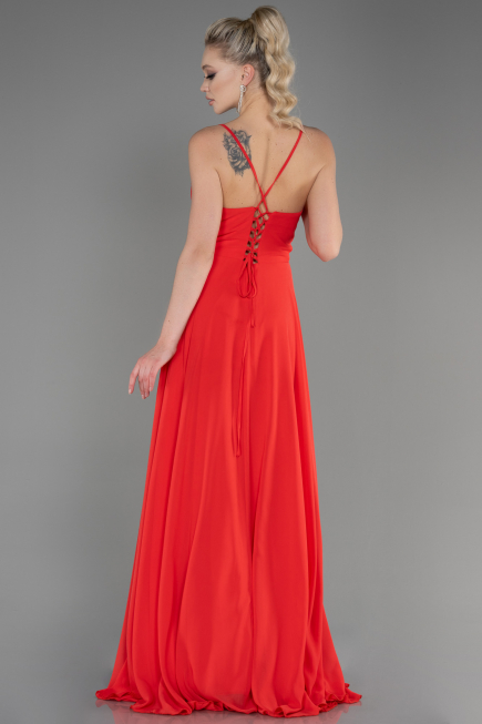 Robe De Soirée Longue Corail ABU1305