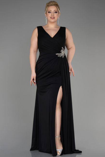 Robe de Soirée Grande Taille Longue Noir ABU2934