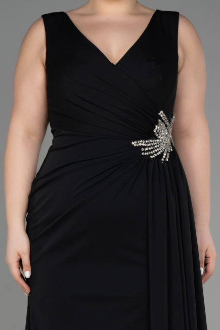 Robe de Soirée Grande Taille Longue Noir ABU2934