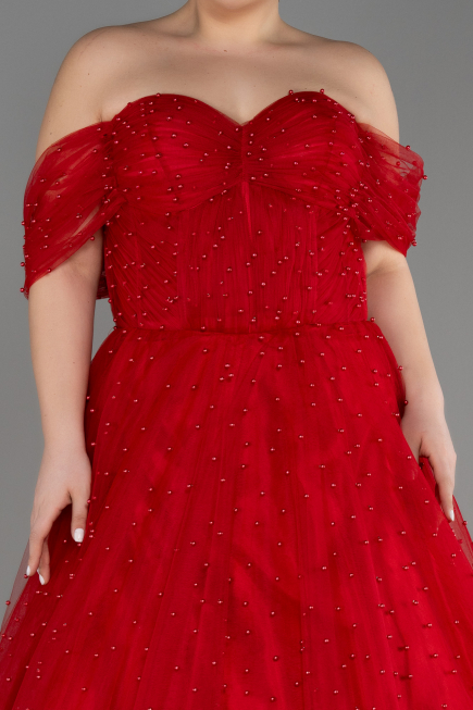 Robes De Soirée Grande Taille Longue Rouge ABU3622