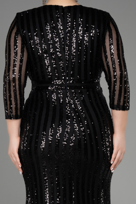 Robe de Soirée en Velours Longue Noir ABU1043