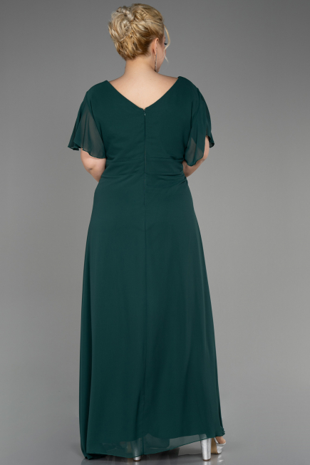 Robe de Soirée Grande Taille Longue Mousseline Émeraude ABU2308