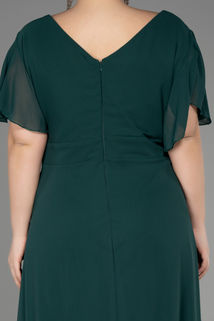 Robe de Soirée Grande Taille Longue Mousseline Émeraude ABU2308