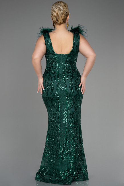 Robe De Fiançailles Grande Taille Longue Squameuse Émeraude ABU3671