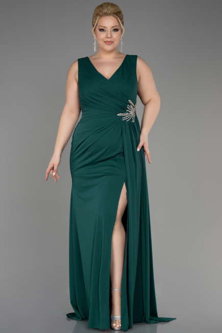 Robe de Soirée Grande Taille Longue Émeraude ABU2934