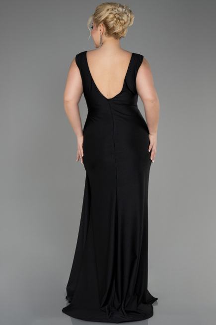 Robe Grande Taille Longue Noir ABU3737