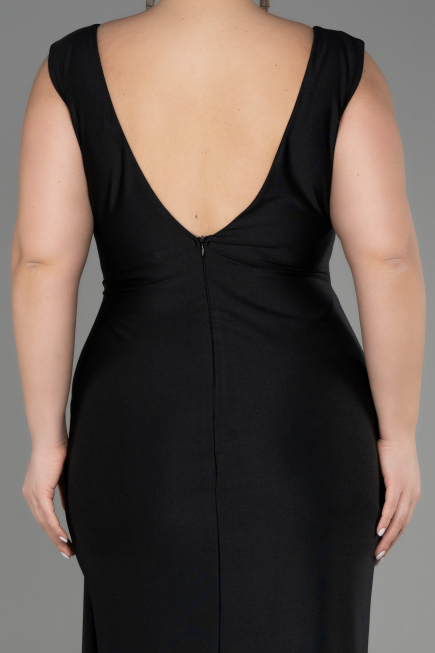 Robe Grande Taille Longue Noir ABU3737