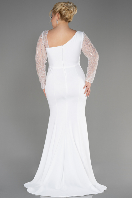 Robe De Mariée Grande Taille Longue Blanc ABU3713
