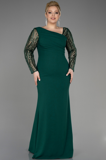 Robe De Mariée Grande Taille Longue Émeraude ABU3713