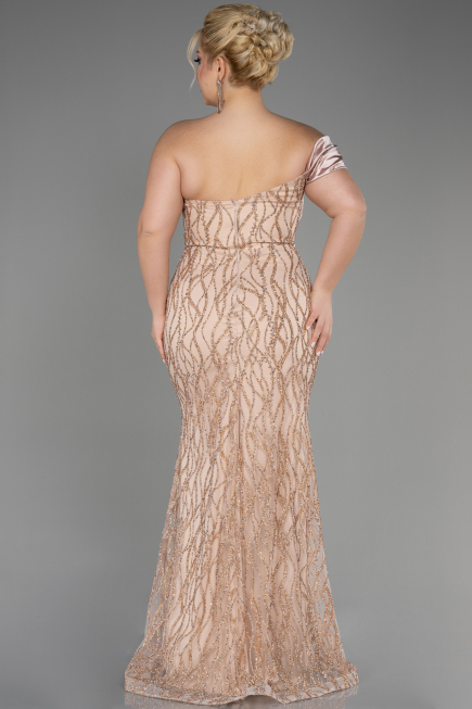 Robe De Fiançailles Grande Taille Longue Or ABU3739