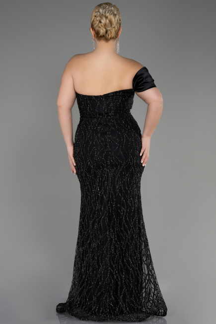 Robe De Fiançailles Grande Taille Longue Noir ABU3739