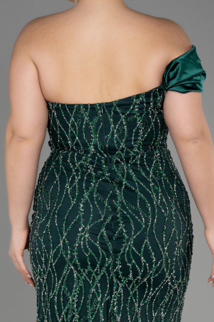 Robe De Fiançailles Grande Taille Longue Émeraude ABU3739