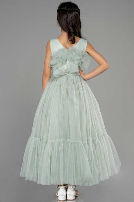 Robe de Soirée Enfants Longue Turquoise ABU3726