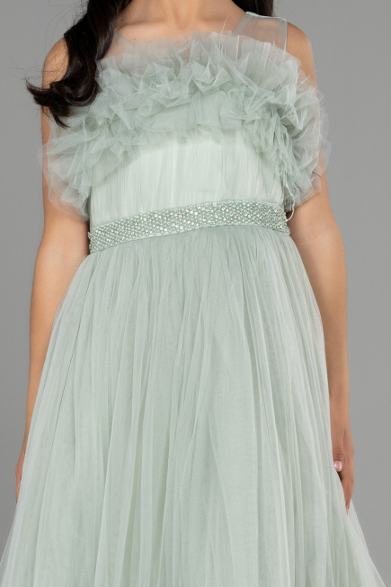 Robe de Soirée Enfants Longue Turquoise ABU3726