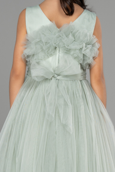 Robe de Soirée Enfants Longue Turquoise ABU3726