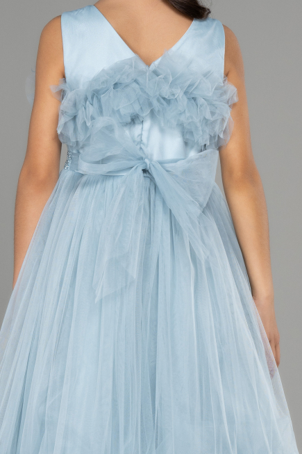 Robe de Soirée Enfants Longue Bleu ABU3726
