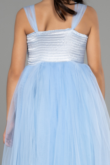 Robe De Soirée Enfants Longue Bleu clair ABU3031