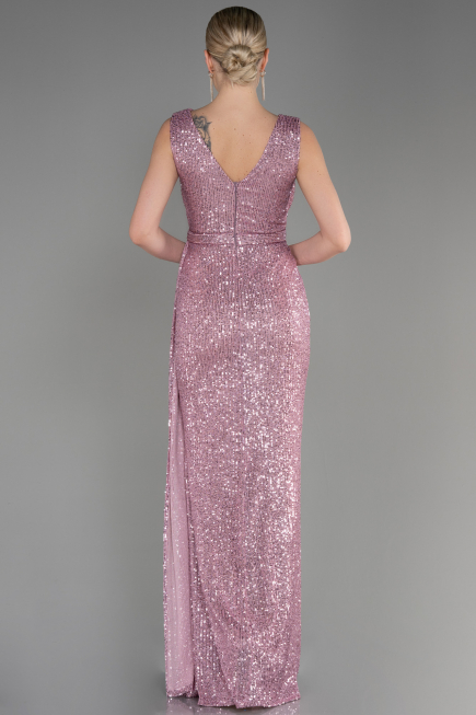Robe de Soirée Longue Squameuse Poudre ABU3201