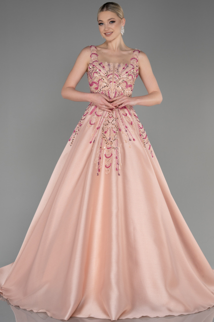 Robe de Fiançailles Design Personnalisé Longue Poudre ABU3746