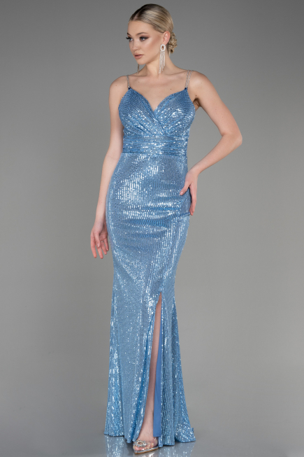 Robe Queue de Poisson Longue Indigo ABU3768