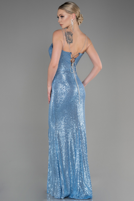 Robe Queue de Poisson Longue Indigo ABU3768