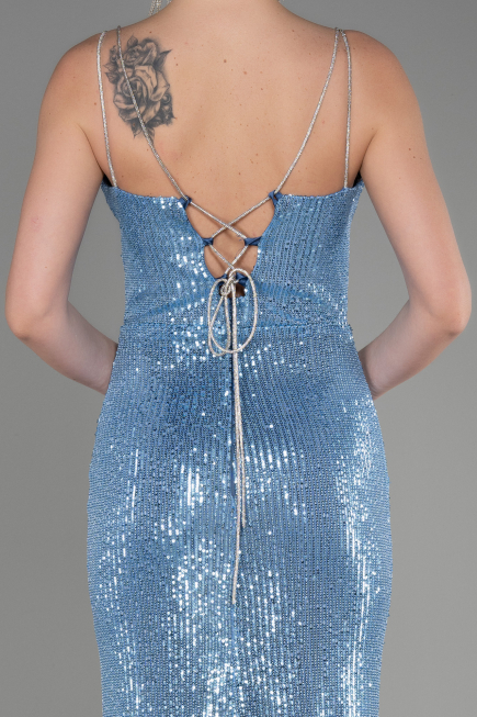 Robe Queue de Poisson Longue Indigo ABU3768