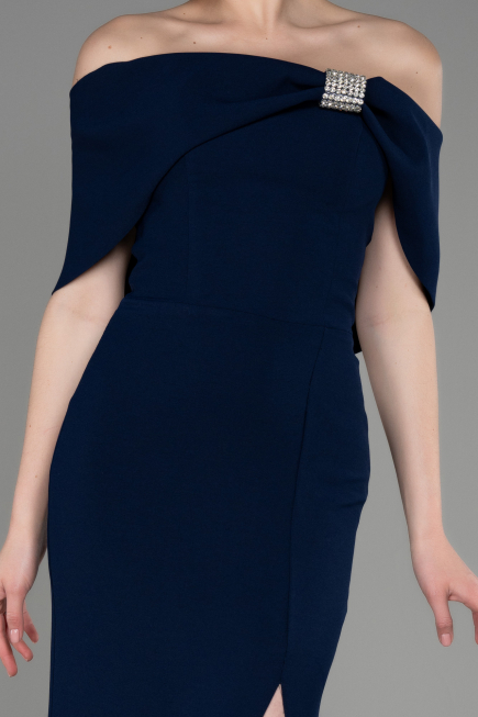 Robe de Soirée Longue Bleu Marine ABU3775