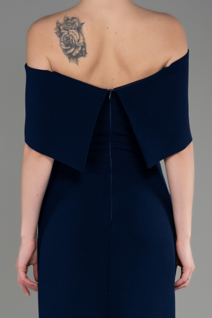 Robe de Soirée Longue Bleu Marine ABU3775