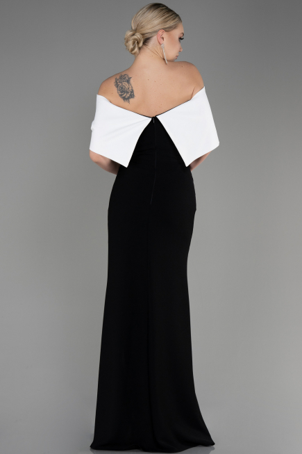 Robe de Soirée Longue Noir-Ecru ABU3775