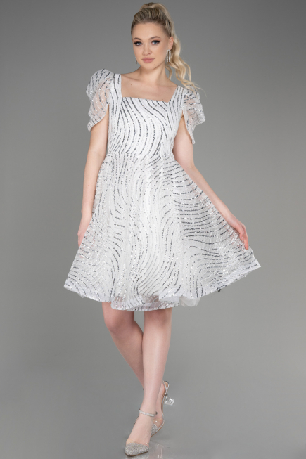 Tenue de Soirée Courte Blanc ABK2001