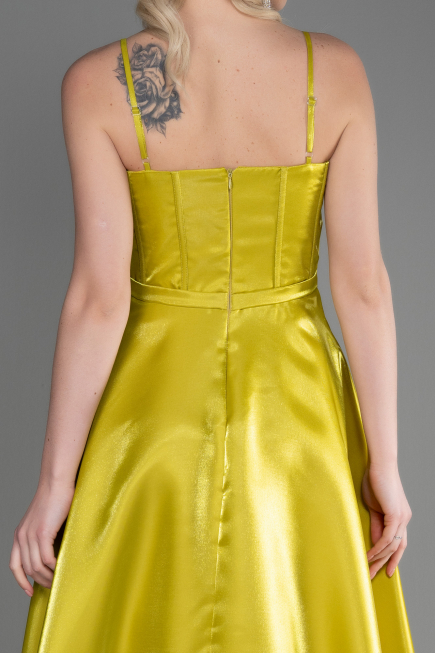 Tenue de Soirée Midi Satin Pistache vert ABK2011