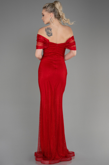 Robe Queue de Poisson Longue File Rouge ABU3769
